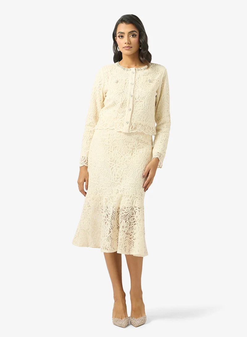 خزانة Lace Top & Skirt Set